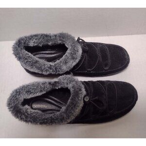 Aertrex Chrissy Arch Support Slip-On Size 9-9.5 Leather +Faux Fur Slip Resistant